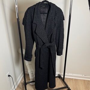 Vintage Private Line Collection Full Length Tweed Belted Elegant Coat Size 38